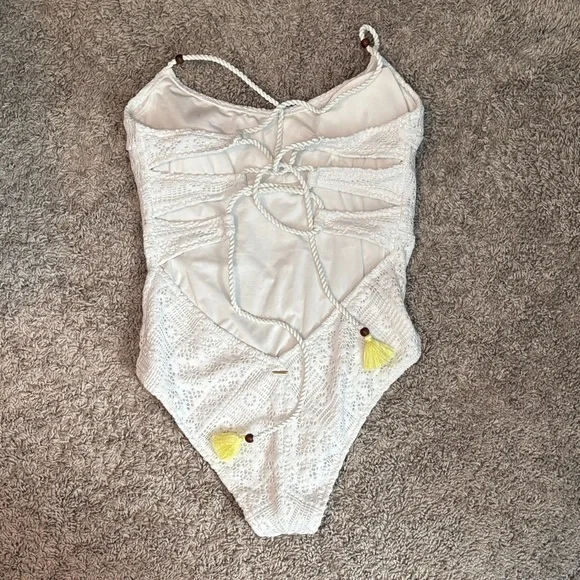 Victoria's Secret White Crochet One-Piece Swimsuit - Picture 3 of 4